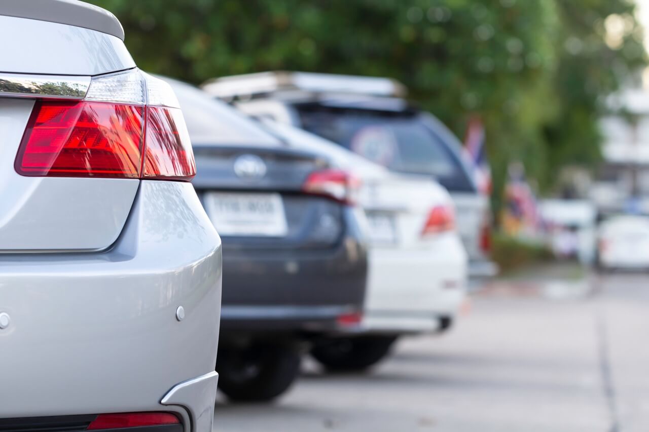 Cars in a parking lot