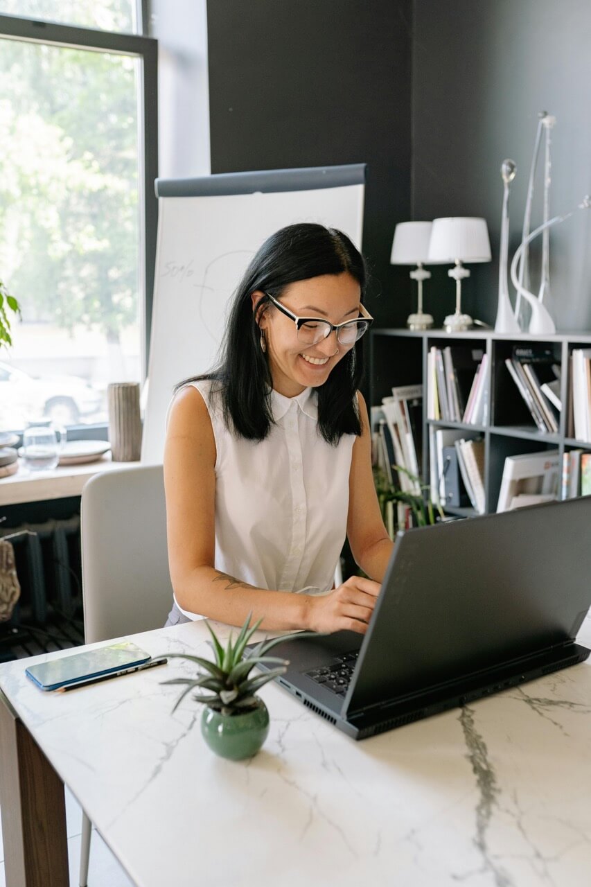 Professional working at computer
