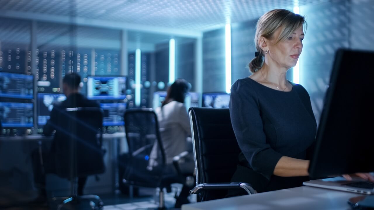 Woman in high tech office